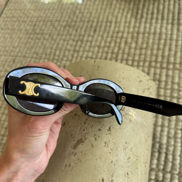 Celine Triomphe oval-frame tortoiseshell acetate sunglasses - Picture 3 of 6